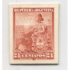 ARGENTINA 1899 GJ 230 ENSAYO SOBRE CARTON EN COLOR NO ADOPTADO