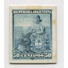 ARGENTINA 1899 GJ 234 ENSAYO SOBRE CARTON EN COLOR ADOPTADO