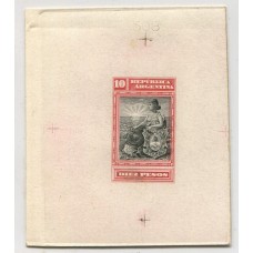 ARGENTINA 1899 GJ 237 LIBERTAD CUÑO SOBRE CARTON EN EL COLOR DEL $ 20  SON MUY RAROS LOS CUÑOS DE LOS VALORES ALTOS FINALES DE LA SERIE