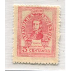 ARGENTINA 1942 GJ 890SG ESTAMPILLA NUEVA VARIEDAD IMPRESO SOBRE GOMA U$ 30