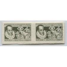 ARGENTINA 1947 GJ 950P PAREJA VARIEDAD ESTAMPILLAS SIN DENTAR MINT U$ 25