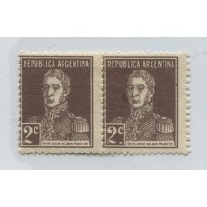 ARGENTINA 1924 GJ 596d PAREJA VARIEDAD CON Y SIN PUNTO ESTAMPILLAS NUEVAS U$ 18