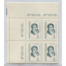 ARGENTINA 1977 GJ 1743 ACZ ESTAMPILLAS CON COMPLEMENTOS CUADRO NUEVO MINT