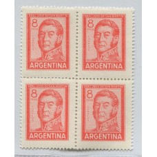 ARGENTINA 1965 GJ 1306A PAPEL MATE BLANDO CUADRO DE ESTAMPILLAS NUEVAS MINT U$ 36