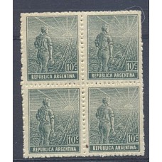 ARGENTINA 1911 GJ 332b CUADRO VARIEDAD CON Y SIN FILIGRANA MINT U$ 27