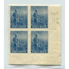 ARGENTINA 1912 GJ 344 FIL ALEMAN VERTICAL CUADRO NUEVO MINT