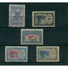 ARGENTINA 1930 GJ 660/4 SERIE COMPLETA ESTAMPILLAS ZEPPELIN AZUL NUEVA U$ 250