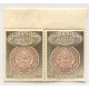 ARGENTINA 1956 GJ 1064 PAREJA DE ESTAMPILLAS MONEDA DE 1881 VARIEDAD DOBLE DENTADO, MUY RARO