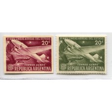 ARGENTINA 1951 GJ 996 LADE LINEAS AEREAS DEL ESTADO ENSAYO EN COLOR NO ADOPTADO