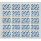 ARGENTINA 1979 GJ 1862 BLOQUE DE VEINTE ESTAMPILLAS NUEVAS MINT CON VARIEDAD FIN DE BOBINA