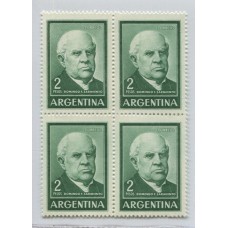 ARGENTINA 1959 GJ 1135A SARMIENTO ESTAMPILLAS EN CUADRO NUEVO MINT U$ 26