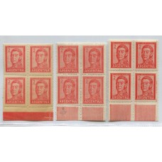 ARGENTINA 1959 GJ 1131 + 1132 + 1133 SAN MARTIN EN CUADROS DE ESTAMPILLAS MINT U$ 17,50