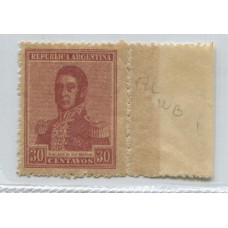 ARGENTINA 1918 GJ 492 ESTAMPILLA CON FILIGRANA WHEATLEY BOND NUEVA MINT U$ 135