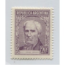 ARGENTINA 1954 GJ 1037d GOMA RAYADA ESTAMPILLA NUEVA MINT