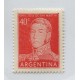 ARGENTINA 1954 GJ 1040a PROCERES Y RIQUEZAS II ESTAMPILLA MINT GOMA RALLADA U$ 10