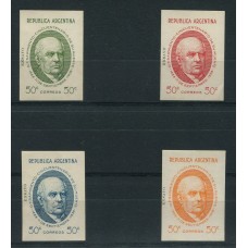 ARGENTINA 1938 GJ 387/90 SERIE COMPLETA SARMIENTO DE ESTAMPILLAS CON SOBRECARGA ENSAYO, RARAS