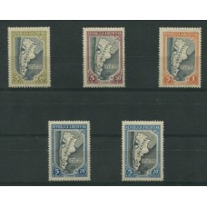 ARGENTINA 1944 GJ 912/5A SERIE COMPLETA DE ESTAMPILLAS NUEVAS CON GOMA INCLUSO LA VARIEDAD DE COLOR U$ 125