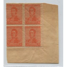 ARGENTINA 1918 GJ 483 CUADRO DE ESTAMPILLAS FILIGRANA WHEATLEY BOND DENTADO 13 x 12 SON TODOS MINT U$ 30