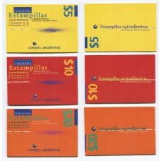 ARGENTINA 1995 GJ 2703A (1) (2) y (3) CARNETS COMPLETOS MINT U$ 227