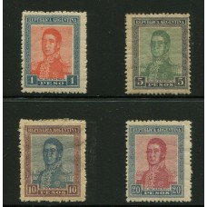 ARGENTINA 1917 GJ 452, 453, 454 Y 455 SAN MARTIN DEL 17 LOS 4 VALORES ALTOS NUEVOS CON GOMA U$ 156