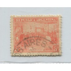 ARGENTINA 1916 GJ 413 ESTAMPILLA USADA FILIGRANA HEXAGONOS HORIZONTALES U$ 12