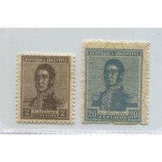 ARGENTINA 1922 GJ 560 y 561 LAS DOS ESTAMPILLAS NUEVAS MINT DENTADO 13 1/4 x 13 1/4 U$ 58,50