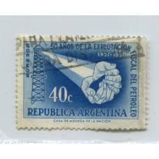 ARGENTINA 1958 GJ 1090A PAPEL SATINADO MUY RARO U$ 50