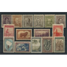 ARGENTINA 1935 GJ 802/16 SERIE COMPLETA DE ESTAMPILLAS SIN FILIGRANA NUEVAS MINT U$ 190