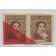 ARGENTINA 1935 GJ 747 PROCERES Y RIQUEZAS 1 PAREJA DE ENSAYOS EN COLOR ADOPTADO, RARA