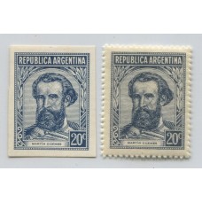 ARGENTINA 1935 GJ 755 PROCERES Y RIQUEZAS 1 ENSAYO EN COLOR ADOPTADO PAPEL SATINADO