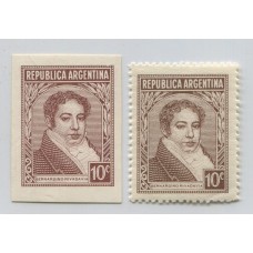 ARGENTINA 1935 GJ 748 PROCERES Y RIQUEZAS 1 ENSAYO EN COLOR ADOPTADO PAPEL SATINADO