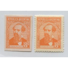 ARGENTINA 1935 GJ 746 PROCERES Y RIQUEZAS 1 ENSAYO EN COLOR ADOPTADO PAPEL SATINADO