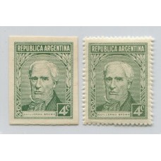 ARGENTINA 1935 GJ 743 PROCERES Y RIQUEZAS 1 ENSAYO EN COLOR ADOPTADO PAPEL SATINADO