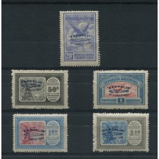 ARGENTINA 1930 GJ 660/4 SERIE COMPLETA ESTAMPILLAS ZEPPELIN AZUL NUEVA CON GOMA DE MAGNIFICA CALIDAD U$ 250