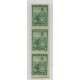 ARGENTINA 1899 GJ 218PH LIBERTAD TIRA DE TRES ESTAMPILLAS NUEVAS CON VARIEDAD SIN DENTADO HORIZONTAL SIENDO LA PRIMER ESTAMPILLA DENTADA SOBRE 3 LADOS