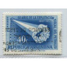 ARGENTINA 1958 GJ 1090A PAPEL SATINADO MUY RARO U$ 50