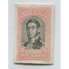 ARGENTINA 1910 GJ 315 ENSAYO EN CARTON DE DISEÑO NO ADOPTADO, NO ES EL VALOR DEFINITIVO YA QUE ES DE $ 5 Y NO DE $ 20, MUY RARO