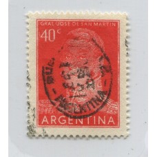 ARGENTINA 1954 GJ 1039 ESTAMPILLA CON VARIEDAD RAYADO MUY FUERTE EN LA CARA PARECIENDO UN ANTIFAZ, MUY RARO
