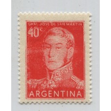ARGENTINA 1954 GJ 1040 ESTAMPILLA NUEVA CON GOMA VARIEDAD DOBLE IMPRESIÓN PARCIAL DE LA CIFRA, MUY RARO