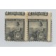 ARGENTINA 1899 GJ 219 PAREJA DE ESTAMPILLAS NUEVAS CON GOMA CON VARIEDAD CIFRAS DEL VALOR ARRIBA, RARO