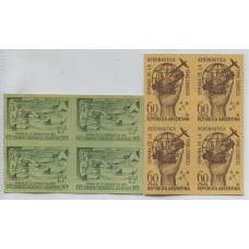 ARGENTINA 1946 GJ 933/4 SERIE COMPLETA EN CUADROS ENSAYOS PRUEBAS EN COLOR ADOPTADO