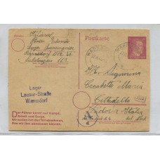 ALEMANIA EN CHECOSLOVAQUIA SEGUNDA GUERRA MUNDIAL 19443 TERCER REICH CARTA ENVIADA DESDE UN CAMPO ( LAGER LAUSUR ) PARA ITALIANOS