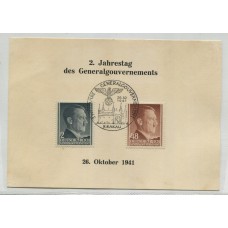 ALEMANIA EN POLONIA 1941 TARJETA CON MATASELLO ESPECIAL