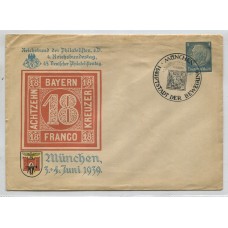 ALEMANIA 1939 SOBRE ENTERO POSTAL CON MATASELLO ESPECIAL