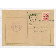 ALEMANIA 1938 TARJETA CON MATASELLO ESPECIAL ANEXION DE AUSTRIA CIRCULADA