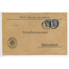 ALEMANIA 1922 SOBRE CORREO OFICIAL CON FRANQUEO DE 4 MARCOS