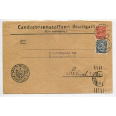 ALEMANIA 1922 SOBRE CORREO OFICIAL CON FRANQUEO DE 3 MARCOS