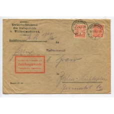 ALEMANIA 1920 SOBRE CORREO OFICIAL CON FRANQUEO DE 1,3 MARCOS