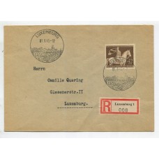 ALEMANIA EN LUXEMBURGO 1943 SOBRE CORREO CERTIFICADO DURANTE LA OCUPACION