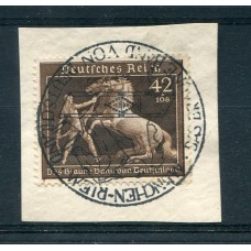 ALEMANIA 1939 Yv. 639 ESTAMPILLA EN FRAGMENTO CON MATASELLO ESPECIAL 35 Euros